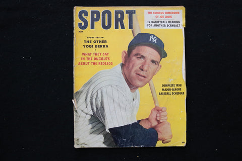 1958 MAY SPORT MAGAZINE - YOGI BERRA COVER - ST 1010P