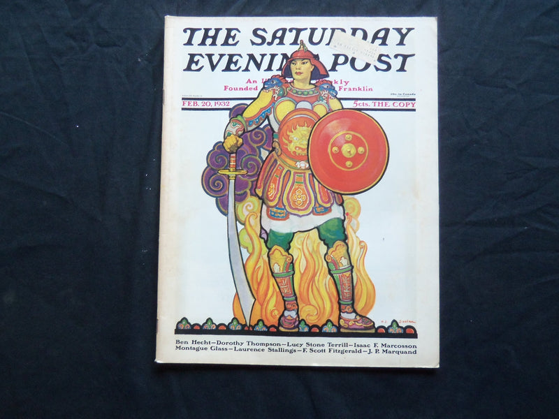 1932 FEBRUARY 20 THE SATURDAY EVENING POST MAGAZINE - ILLUSTRATED COVER -SP 1453