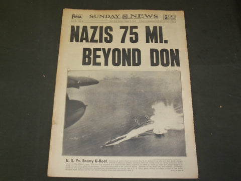 1942 AUGUST 2 NEW YORK SUNDAY NEWS - NAZIS 75 MI. BEYOND DON - NP 4300