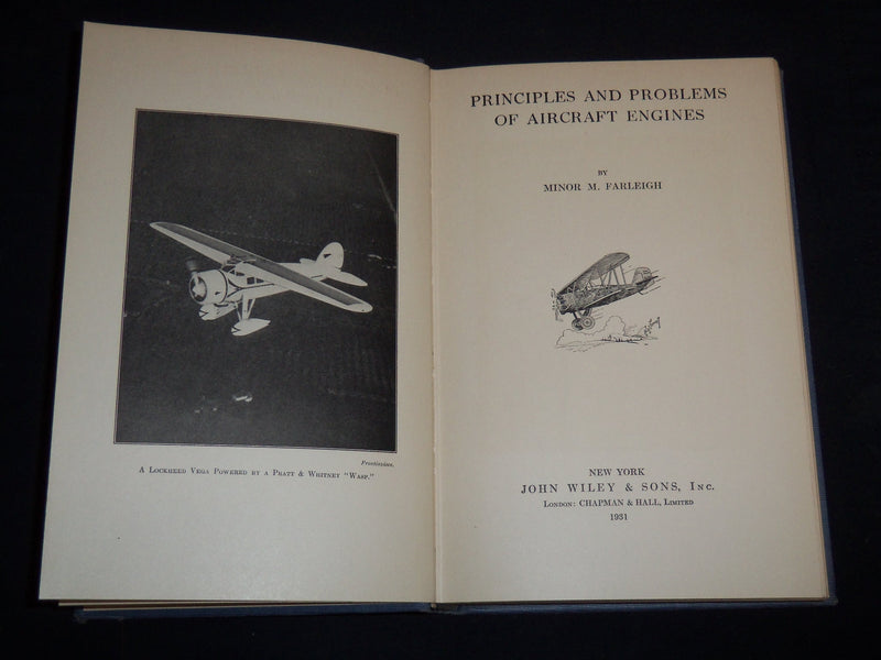 1931 PRINCIPLES AND PROBLEMS OF AIRCRAFT ENGINES BOOK BY FARLEIGH - KD 4351S