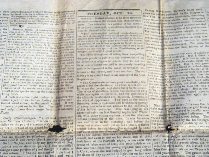 1837-1838 BOSTON MERCANTILE JOURNAL NEWSPAPER LOT OF 2 - NP 614A