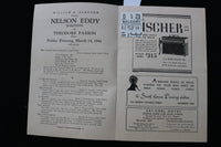 1941 MARCH 14 NELSON EDDY CONCERT PROGRAM & STUB - LYRIC THEATRE - K 2803