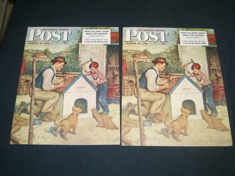 1951 MARCH 21 THE SATURDAY EVENING POST ADVERTISING BOARD LOT OF 4 - J 5400