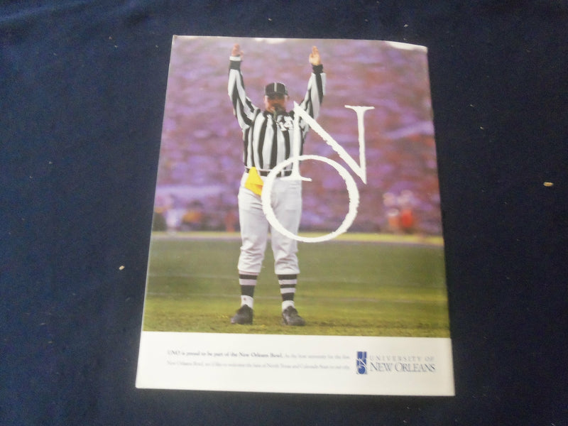 2001 DEC 18 NEW ORLEANS BOWL PROGRAM -UNIV NO. TEXAS VS COLORADO STATE - ST 602F