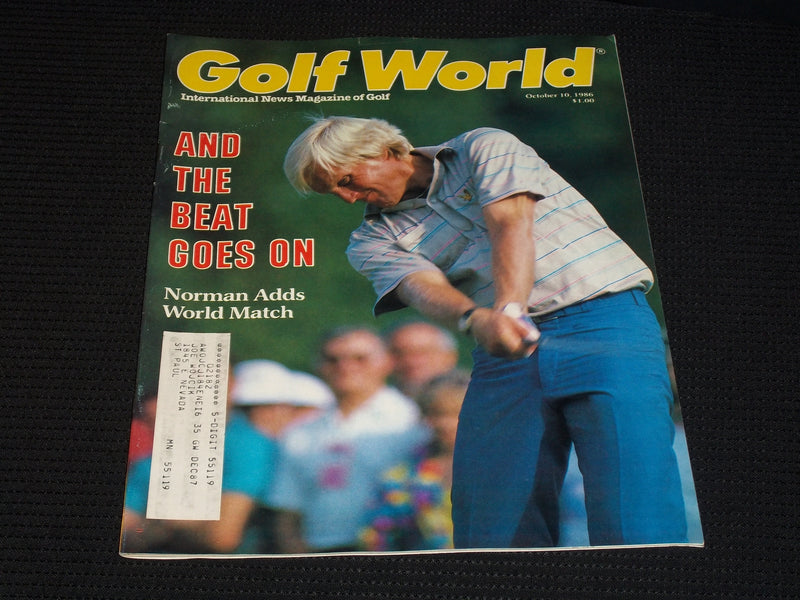 1986 OCTOBER 10 GOLF WORLD MAGAZINE - GREG NORMAN FRONT COVER - E 5540A
