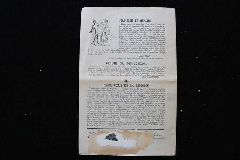 1945 A-B-MAGAZINE ANCIENNE BELGIQUE PROGRAMME - FRENCH - K 2799