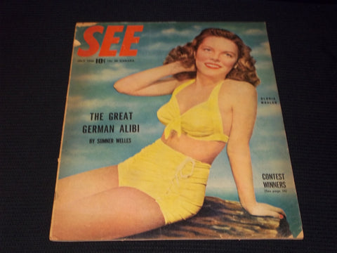 1945 JULY SEE MAGAZINE - GLORIA WHALEN FRONT COVER - E 20007