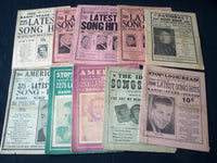 1934-1938 LATEST SONG HITS MAGAZINES LOT OF 10 - CROSBY - POWELL - O 1098H