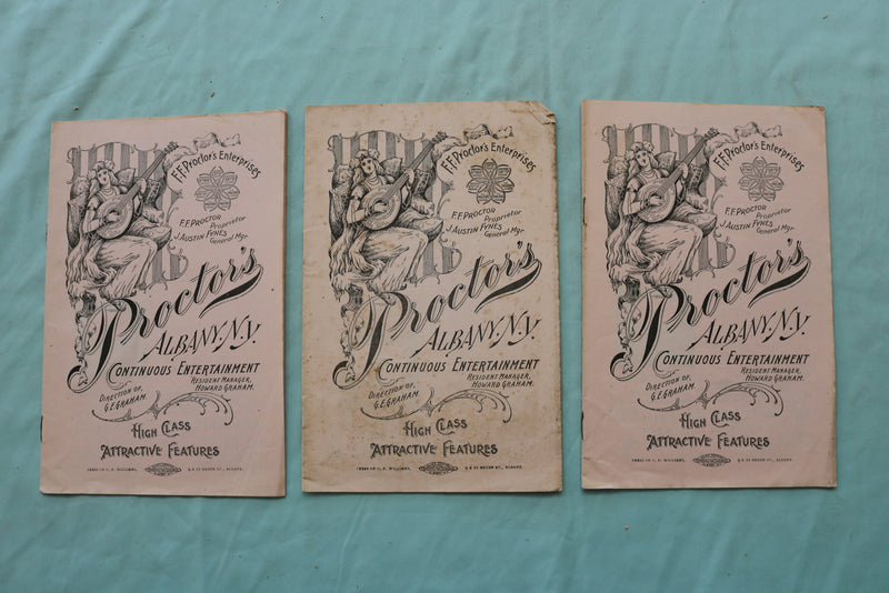 1900'S PROCTOR'S ALBANY THEATRE PROGRAMS - LOT OF 30 - O 3724