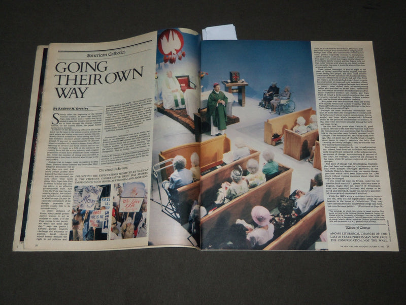 1982 OCTOBER 10 NEW YORK TIMES MAGAZINE SECTION - POPE JOHN COVER - J 3136