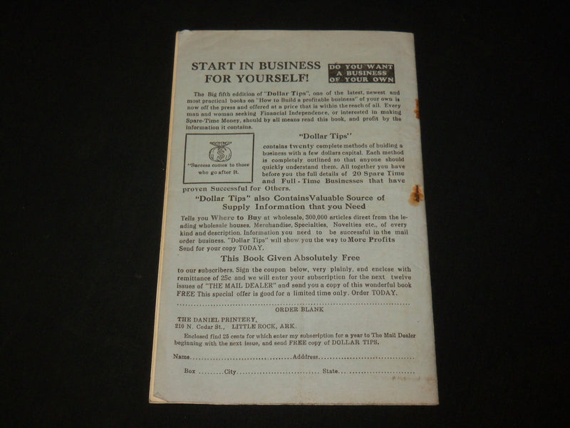 1931 JUNE THE MAIL DEALER MONTHLY MAGAZINE - THE DANIEL PRINTERY - J 6523