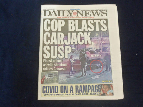 2020 NOVEMBER 12 NEW YORK DAILY NEWS NEWSPAPER - NY STATE TO SHUT BARS AT 10 PM