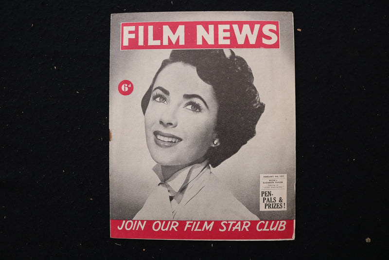 1952 FEBRUARY 9 FILM NEWS MAGAZINE - ELIZABETH TAYLOR COVER - E 25859