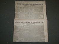 1828 THE NATIONAL GAZETTE NEWSPAPER LOT OF 14 - NICE ADVERTISEMENTS - NP 1444
