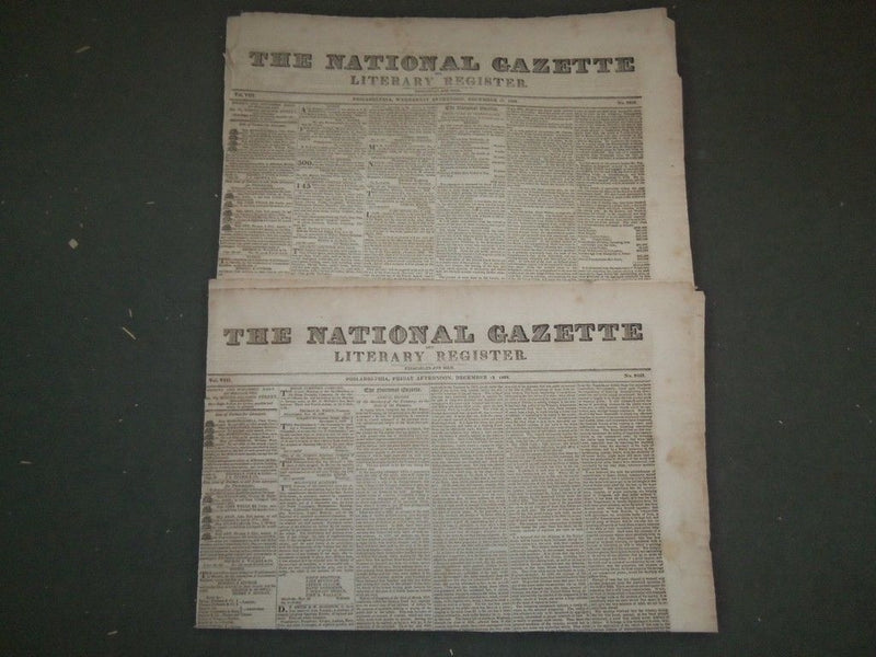 1828 THE NATIONAL GAZETTE NEWSPAPER LOT OF 14 - NICE ADVERTISEMENTS - NP 1444