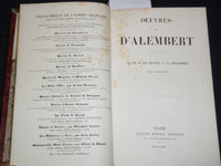 1853 OEUVRES DE D'ALEMBERT HARDCOVER BOOK BY CONDORCET - KD 7706