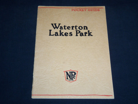 1930 WATERTON LAKES PARK POCKET GUIDE BOOK - NICE PHOTOS - J 8529