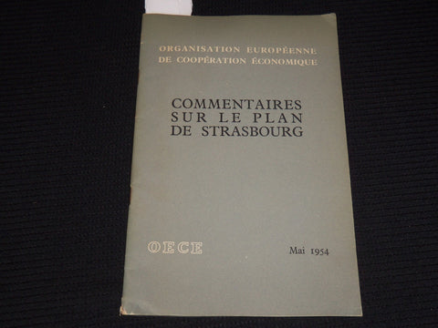 1954 MAY COMMENTAIRES SUR LE PLAN DE STRASBOURG FRENCH BULLETIN - PARIS - J 9884