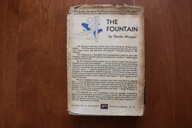 1932 THE FOUNTAIN HARDCOVER BOOK BY CHARLES MORGAN - KD 9608