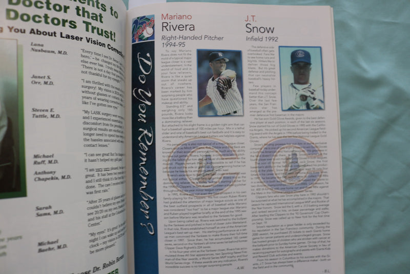 2001 COLUMBUS CLIPPERS 25TH ANNIVERSARY YEARBOOK - JETER - RIVERA - K 3399