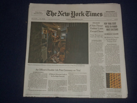 2020 DECEMBER 29 NEW YORK TIMES - NEW YORK STATE VOTES TO FORBID MOST EVICTIONS