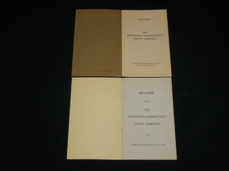 1919-1945 THE HARTFORD - CONNECTICUT TRUST COMPANY BY-LAWS LOT OF 4 - J 6536