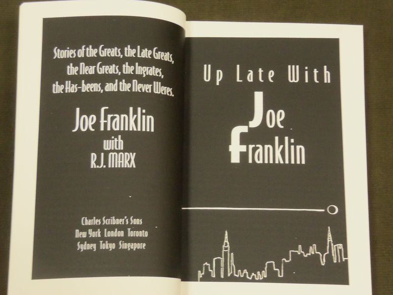 1995 UP LATE WITH JOE FRANKLIN WITH R. J. MARX SOFTCOVER BOOK - KD 201