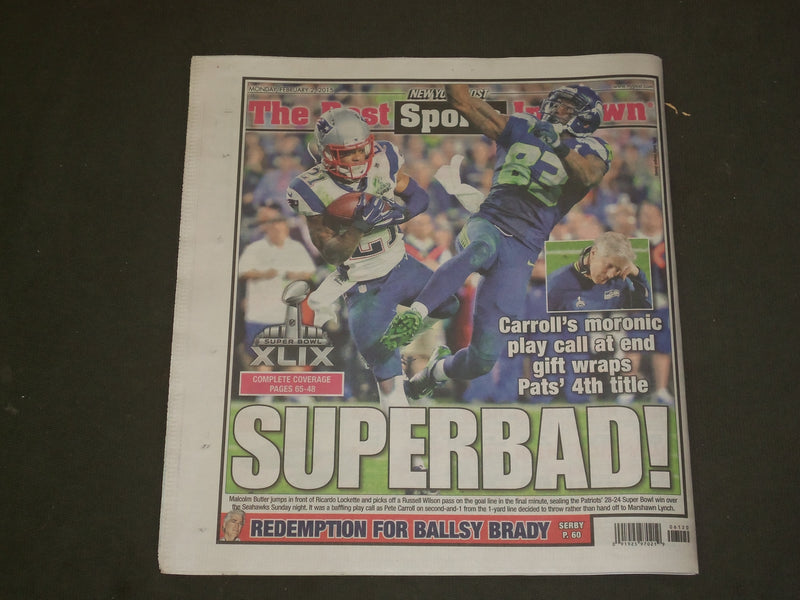 2015 FEBRUARY 2 NEW YORK POST NEWSPAPER - PATRIOTS WIN SUPER BOWL