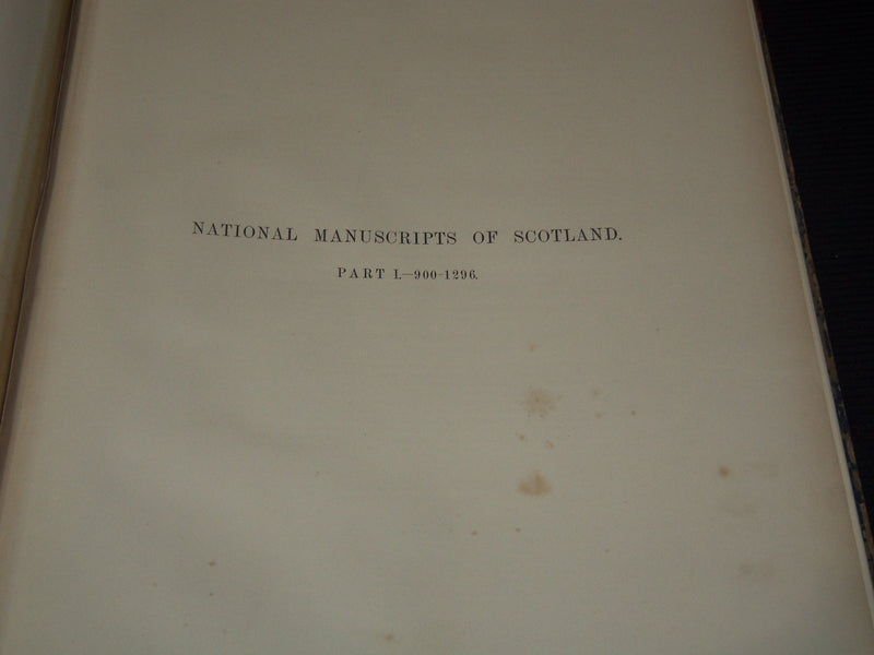 1867 FACSIMILES OF NATIONAL MANUSCRIPTS OF SCOTTLAND VOLUME - PART 1 - Z 280