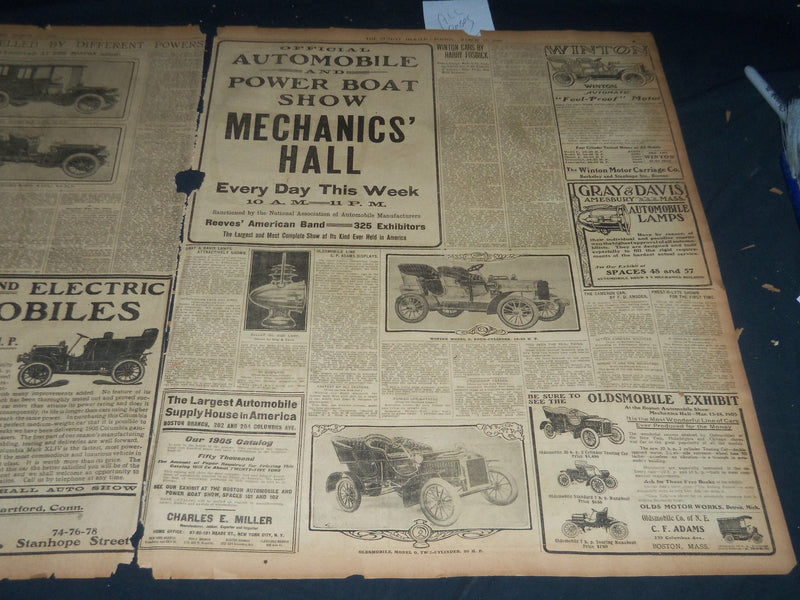 1905 MARCH 12 THE BOSTON HERALD SECTION- AUTOMOBILE & POWER BOAT SHOWS - BH 148