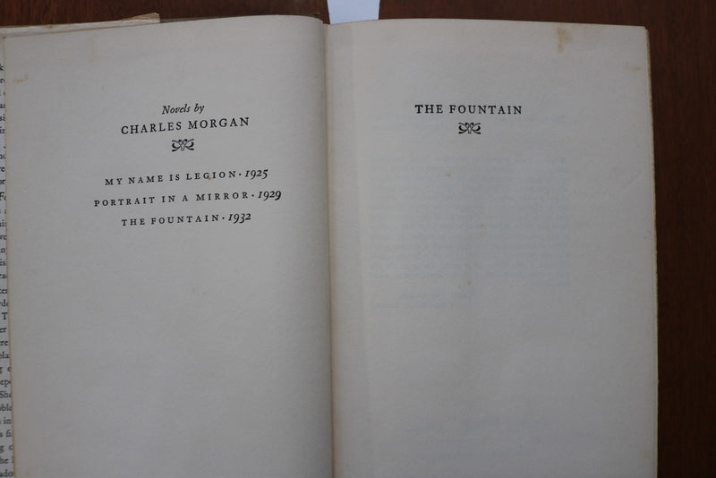 1932 THE FOUNTAIN HARDCOVER BOOK BY CHARLES MORGAN - KD 9608