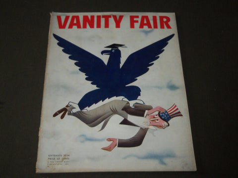 1934 SEPTEMBER VANITY FAIR MAGAZINE - GREAT COVER - GARY COOPER - HEPBURN- F 455