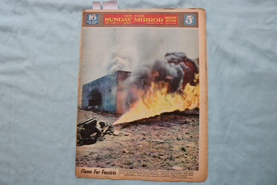 1943 AUG 22 SUNDAY MIRROR NEWSPAPER MAGAZINE SECTION-FLAME FOR FASCISTS -NP 9079