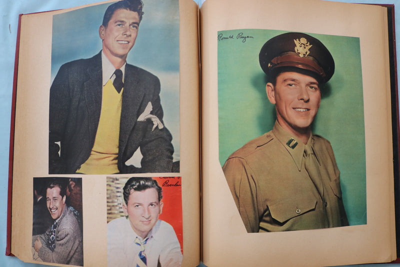 1940'S MOVIE STAR SCRAPBOOK - CLARK GABLE-MICKEY ROONEY-RONALD REAGAN - E 26489