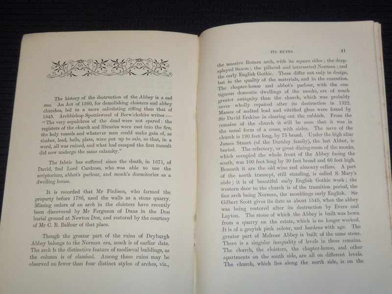 1892 DRYBURGH ABBEY ITS MONKS AND ITS LORDS BOOK - 8TH EDITION - J 9519