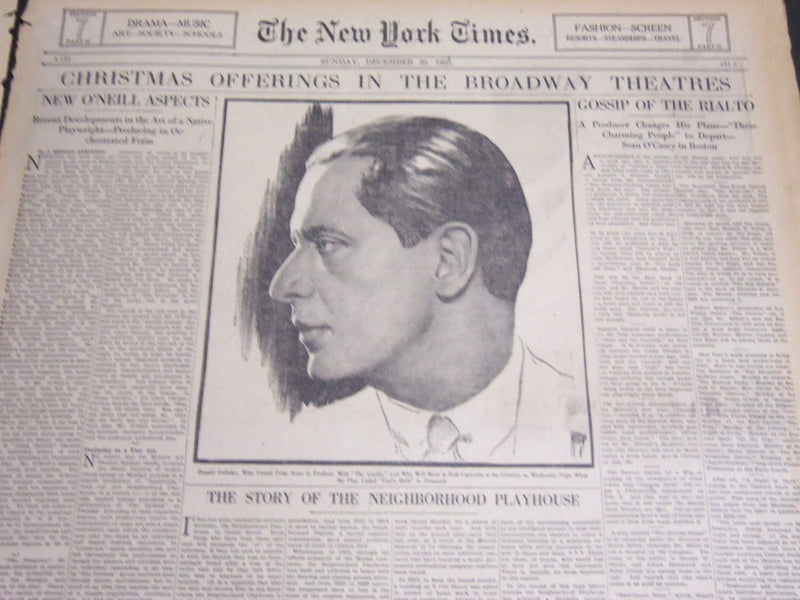 1925 DEC 20 NY TIMES DRAMA SECTION - 100 NEEDIEST CASES - NEYSA MCMEIN - NT 7066