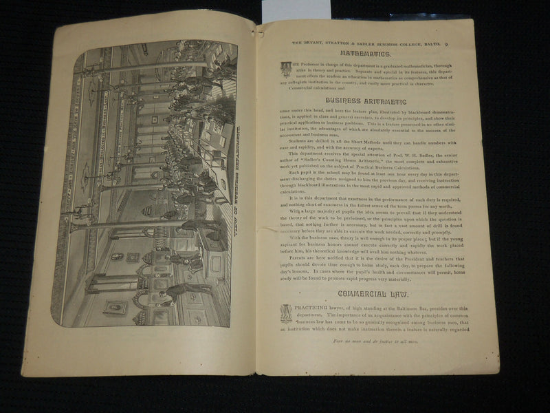 1885 BRYANT STRATTON & SADLER BUSINESS COLLEGE CATALOGUE - J 6866