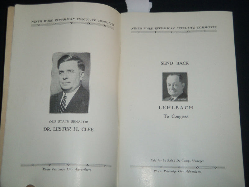 1936 OCT 16 NINTH WARD REPUBLICAN VARIETY SHOW & DANCE PROGRAM - NEWARK - J 4142