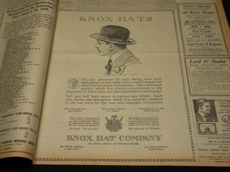 1919 FEBRUARY 20 NEW YORK TIMES - ANARCHIST SHOOTS PREMIER CLEMENCEAU - NT 7975