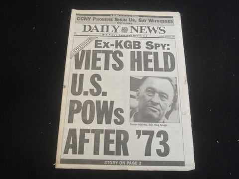 1992 JAN 2 NEW YORK DAILY NEWS NEWSPAPER-VIETS HELD U.S. POWS AFTER 1973-NP 5884