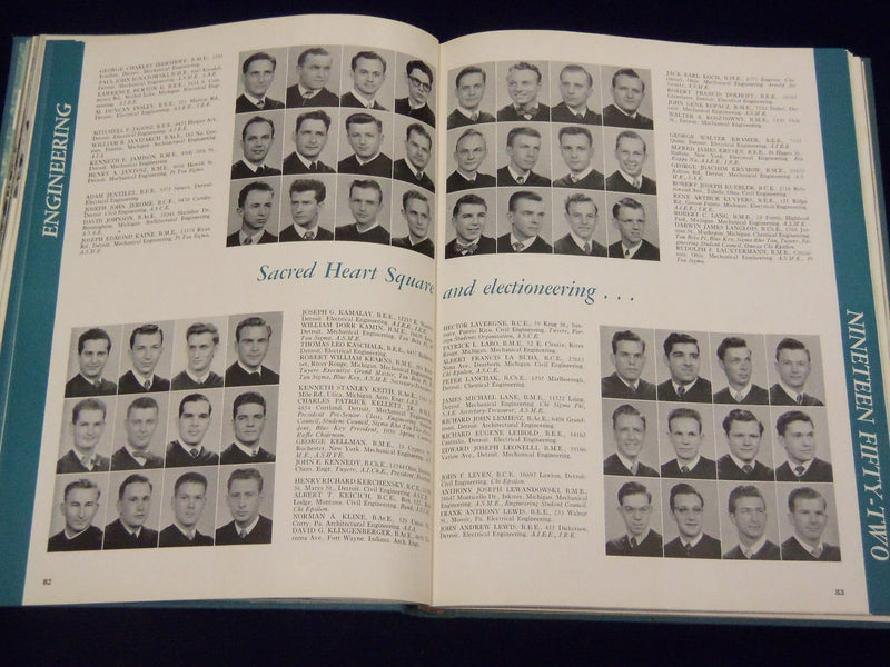 1952 TOWER UNIVERSITY OF DETROIT YEARBOOK - MICHIGAN - GREAT PHOTOS - YB 796