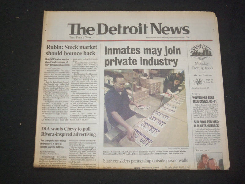 1996 DEC 9 THE DETROIT NEWS NEWSPAPER - STOCK MARKET SHOULD BOUNCE BACK- NP 7709