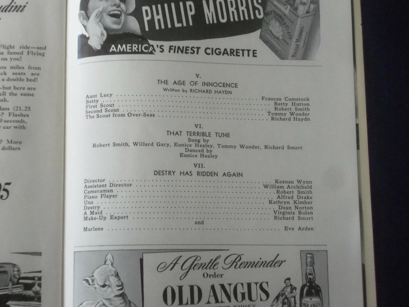 1940 FEBRUARY 19 PLAYBILL PROGRAM - TWO FOR THE SHOW -HUTTON-ARDEN-WYNN - J 6475