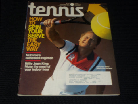 1986 OCTOBER TENNIS MAGAZINE - DENNIS VAN DER MEER FRONT COVER - E 2368