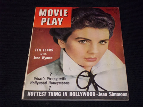 1952 NOVEMBER MOVIE PLAY MAGAZINE - JEAN SIMMONS FRONT COVER - E 14234
