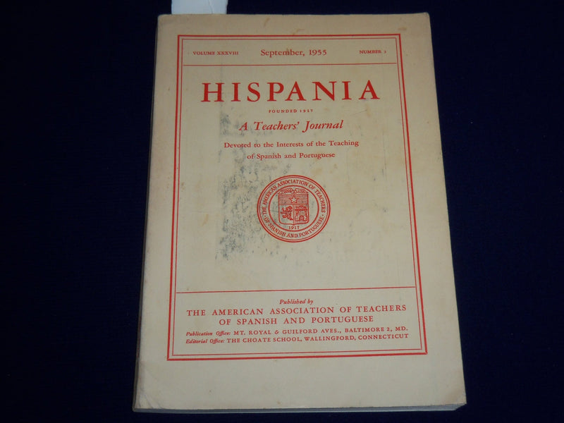 1955 SEPTEMBER HISPANIA A TEACHERS' JOURNAL - SPANISH & PORTUGUESE - K 529