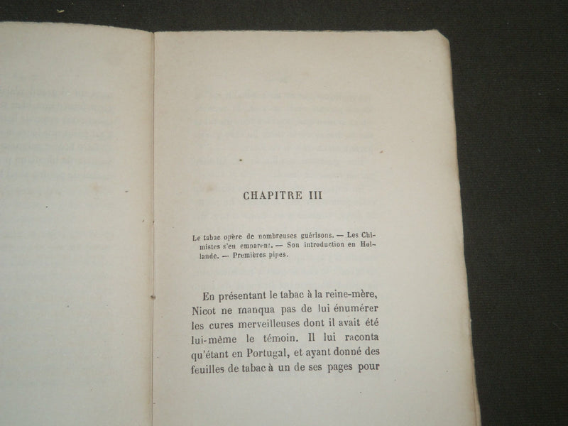 1861 HISTOIRE DU TABAC SES PERSECUTIONS BOOK BY C. BARBIER - 2ND EDITION- J 4762