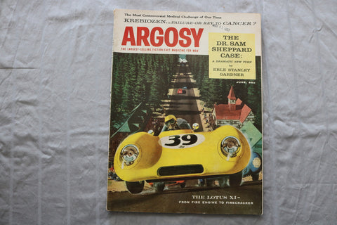 1957 JUNE ARGOSY MAGAZINE - THE LOTUS XI COVER - SP 6187B