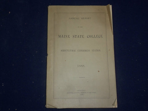 1888 MAINE STATE COLLEGE ANNUAL REPORT - PART II - J 4449
