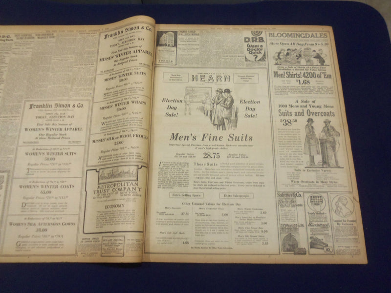 1920 NOVEMBER 2 NEW YORK TIMES - COX IS SURE, HARDING COMPLACENT - NT 8442